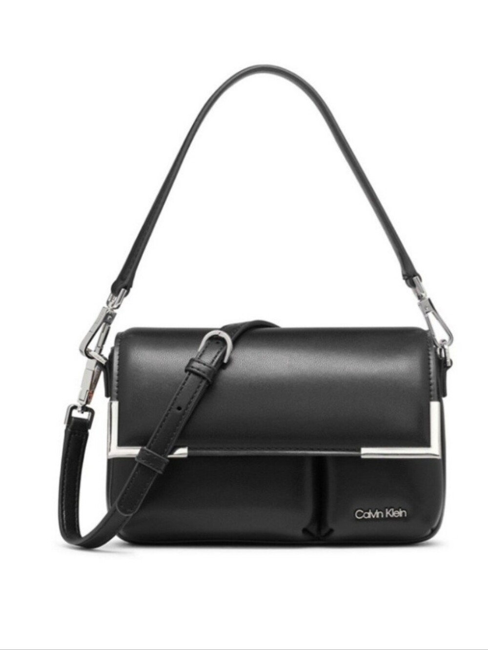 Calvin Klein Mica Flap Convertible Shoulder Bag - Black